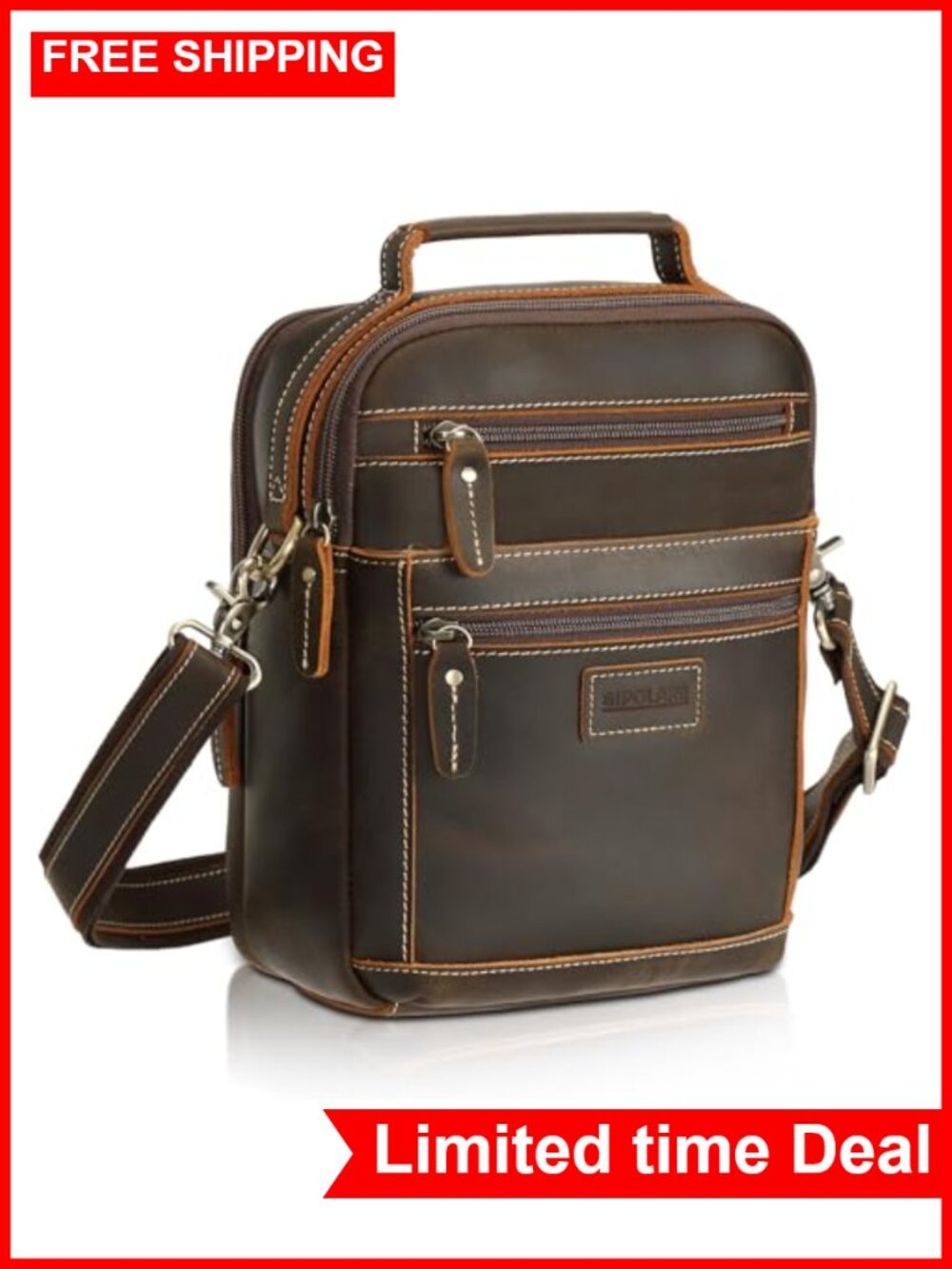 Italian Full Grain Leather Messenger Bag Crossbody Sling Business Shoulder Bag